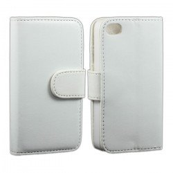 iPhone 5 5S Simple Leather Wallet Case with Stand (White)